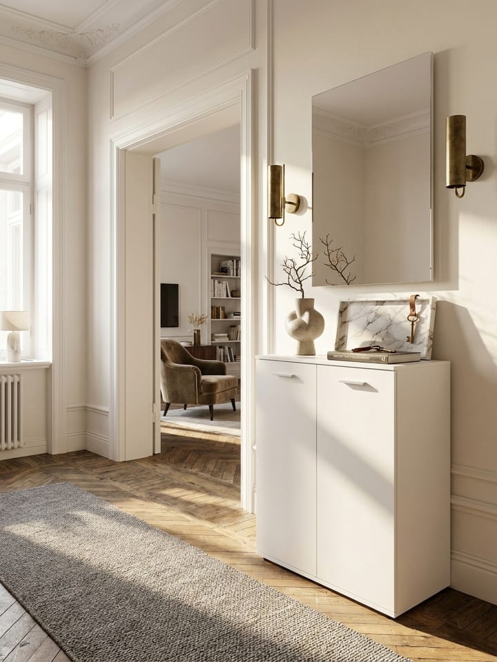 Kommode mit 2 Türen 71x104x35cm Mehrzweckschrank Holz ,