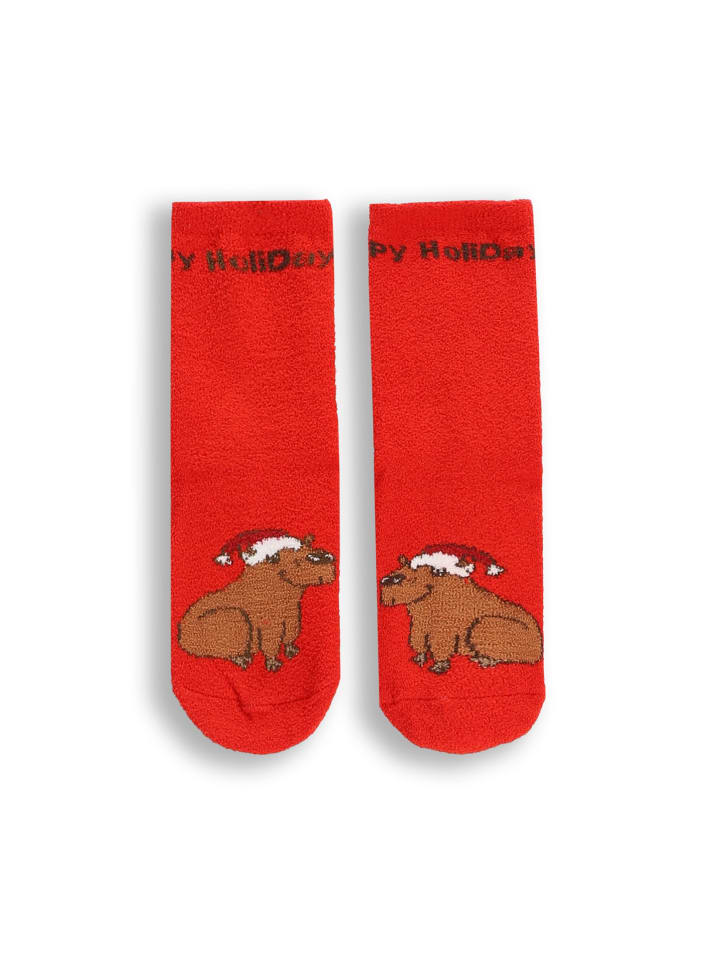 Frottiersocken Xmas in rot