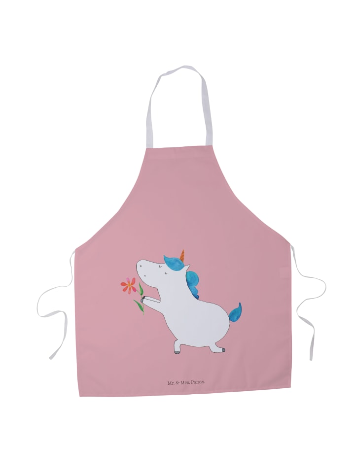 Schürze Einhorn Blume ohne Spruch in Rot Pastell