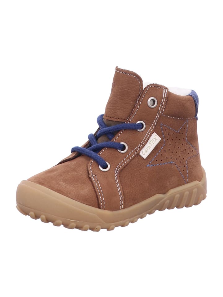 Schnürstiefeletten DENNY in curry/blau