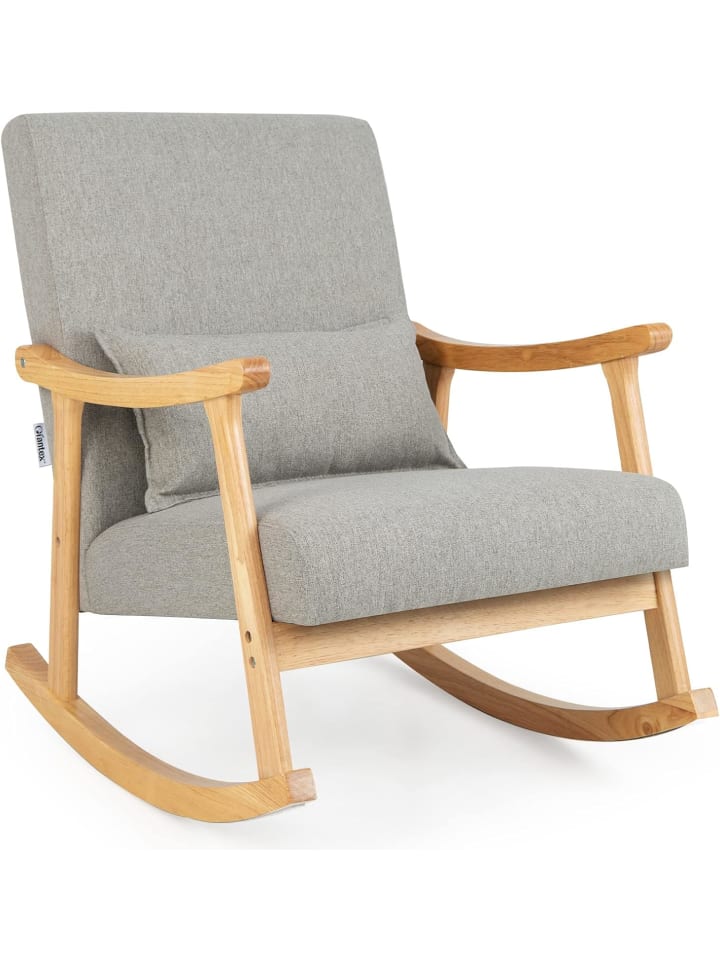 Schaukelstuhl aus Holz in Grau