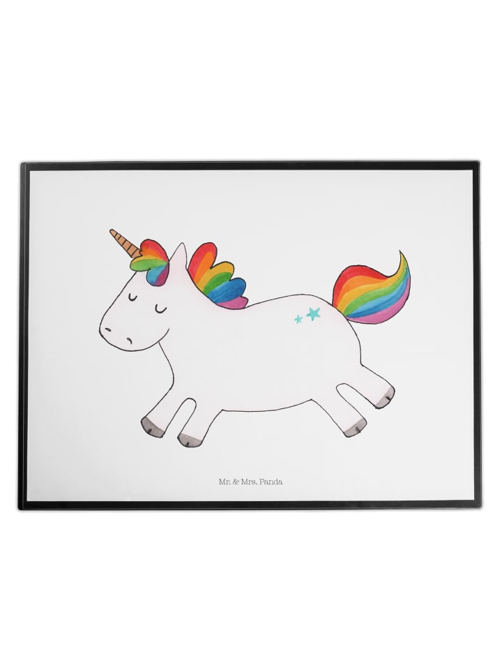 Malunterlage Einhorn Happy ohne Spruch in Weiß
