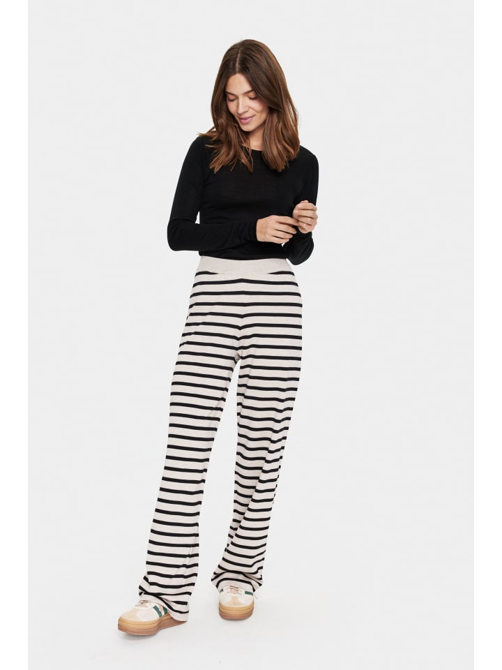 Casual Hose MilaSZ Gerade Passform in Gray Morn Mila Stripe