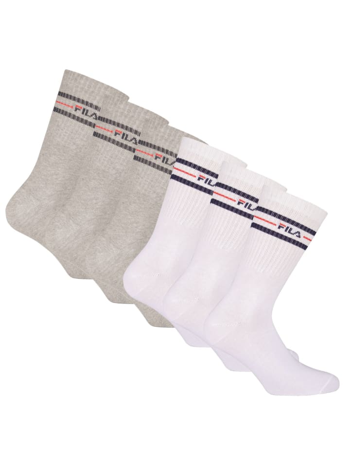 Socken 6er Pack in Grau/Weiß