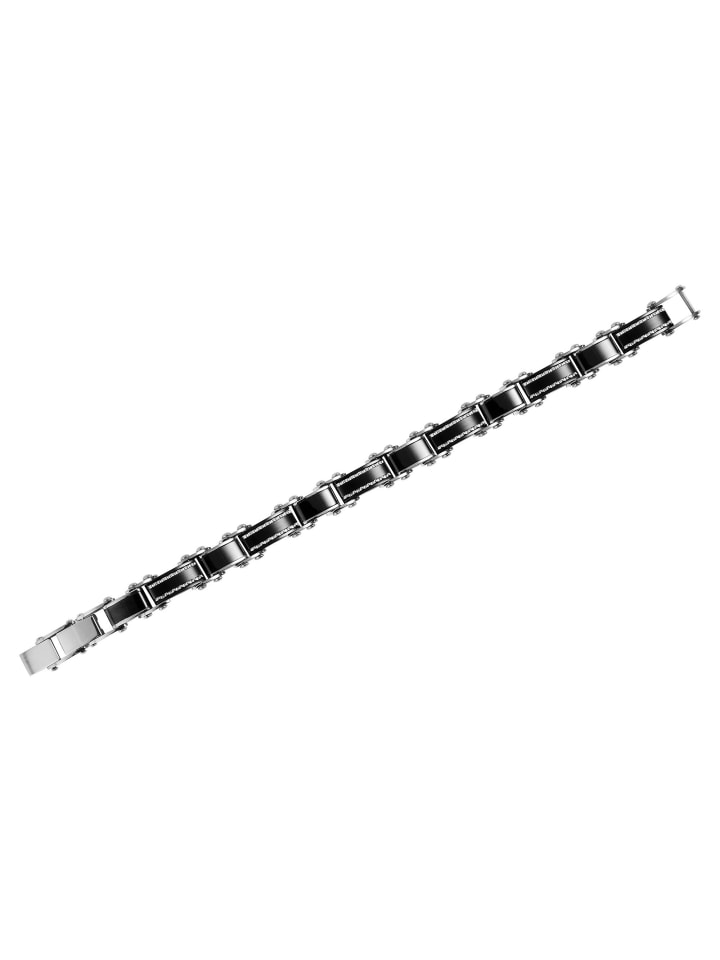 Herren Armband – Gliederarmband aus Edelstahl 21 cm in schwarz