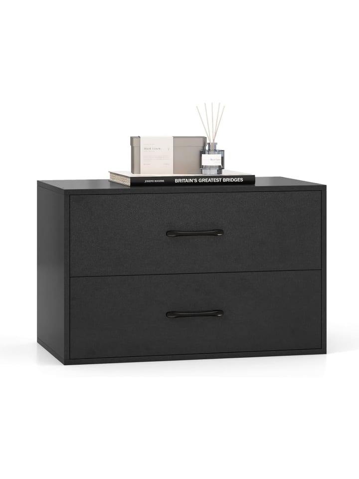 Kommode mit 2 Schubladen in Schwarz