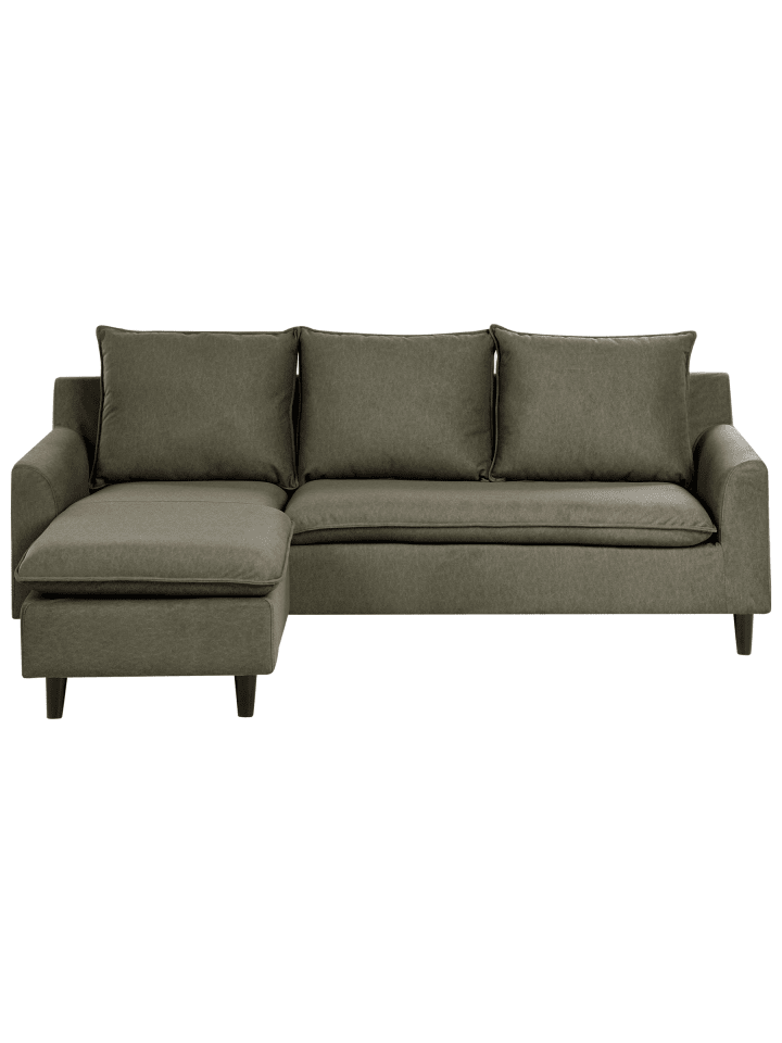Ecksofa ELVENES in Grün/Braun - (W) 206 x (H) 69 x (L) 140 cm rechtsseitig