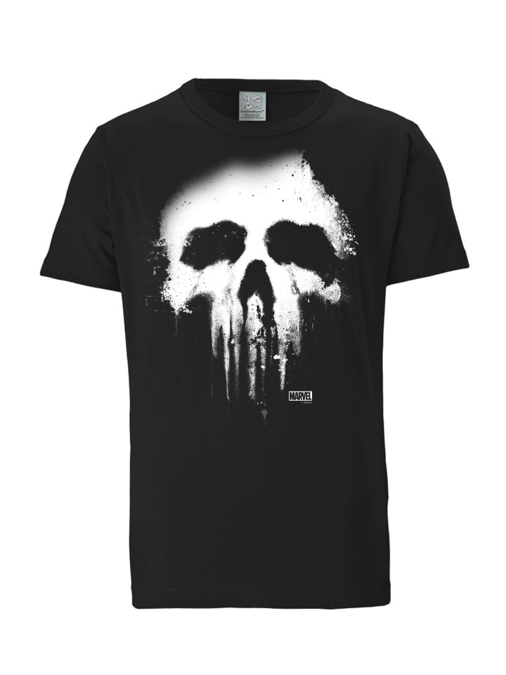 T-Shirt Punisher Marvel in schwarz