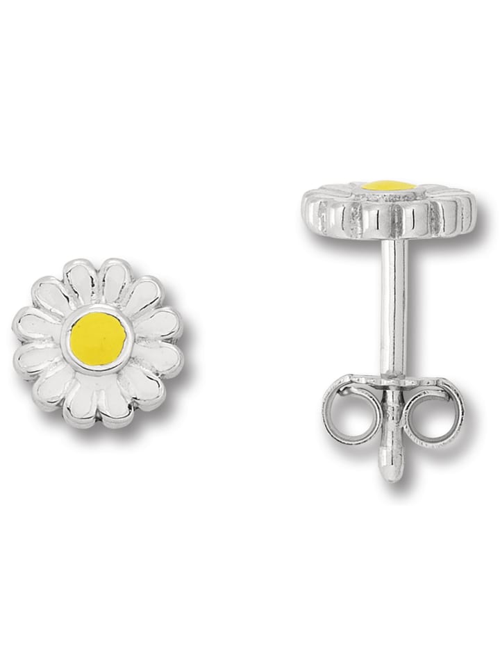 Gänseblümchen Ohrringe Ohrstecker aus 925 Silber in silber