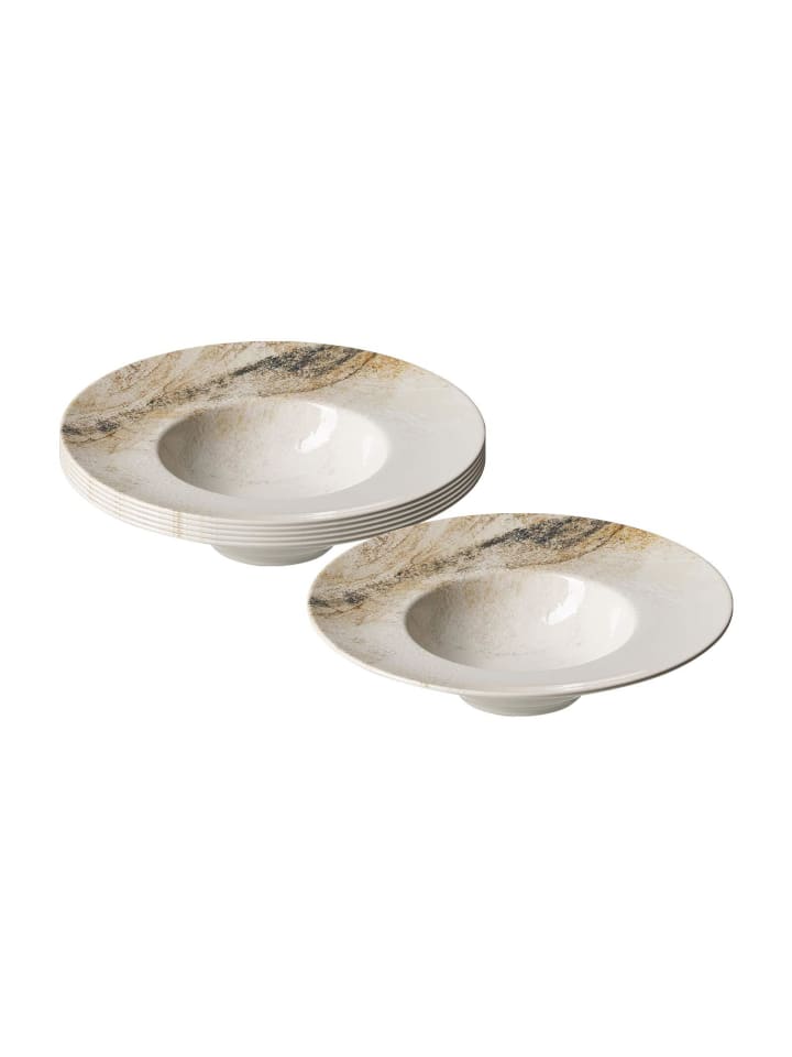 6er Set Gourmetteller Arezzo in Braun ø 28 cm