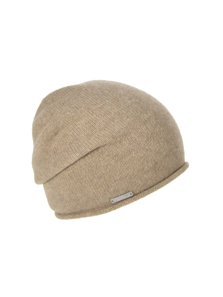 Strickmütze in beige