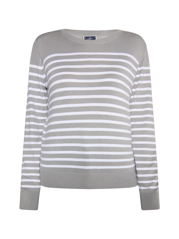 Damen Strickpullover in Grau Weiss
