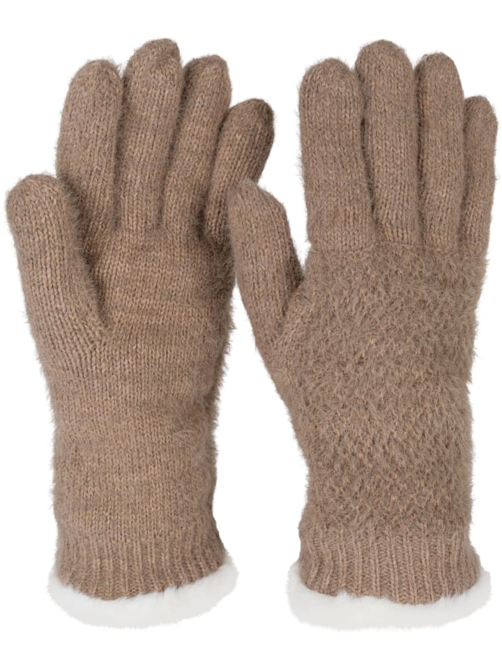 Strickhandschuhe in Braun