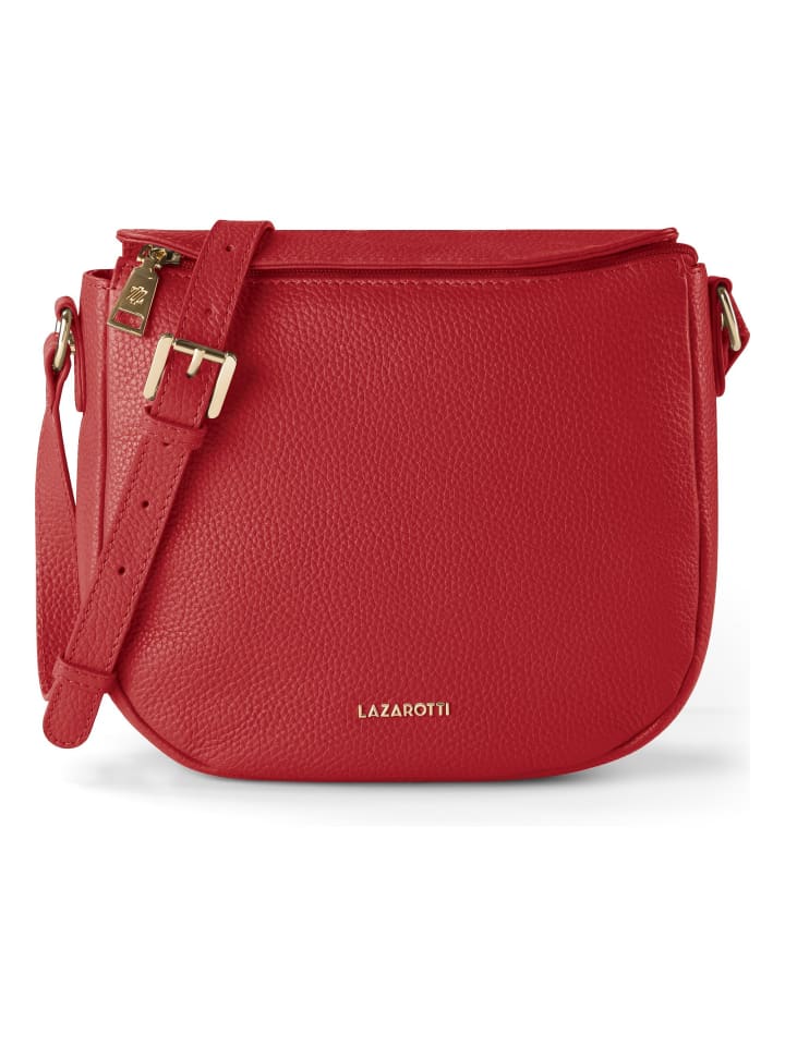 Bologna Leather Crossbody Umhängetasche Leder 25 cm red