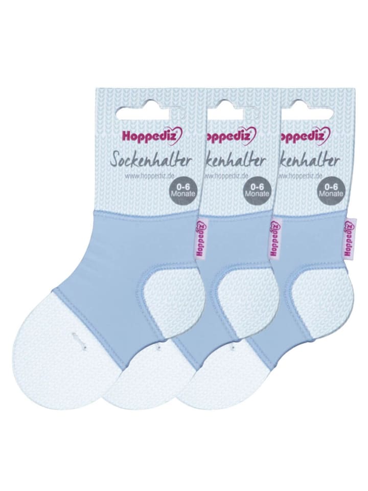 Babysocken Sockenhalter in 3-er Set blau