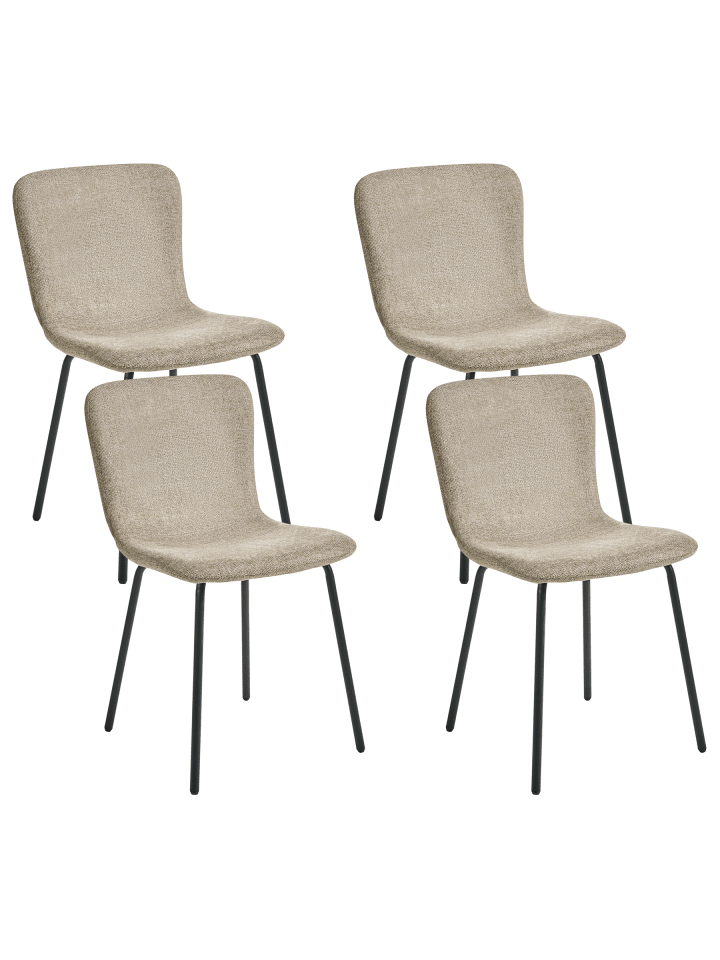4er-Set Esszimmerstuhl CALDWELL in Beige/Schwarz