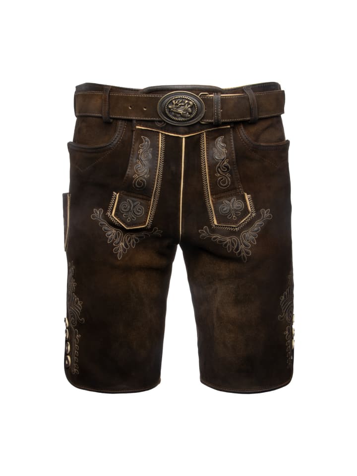 Lederhose Rolli in dunkelbraun