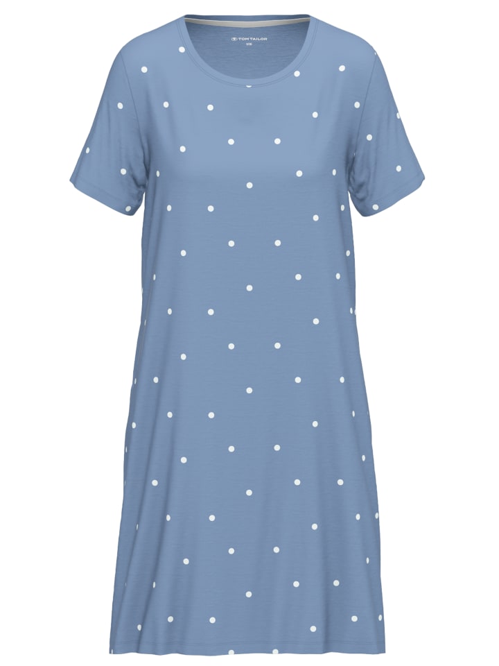 Nachthemd Charlotte in blau-mittel-Punkte
