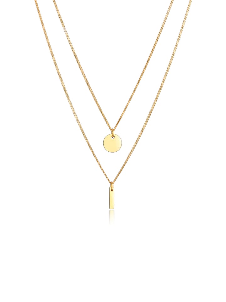 Halskette 925 Sterling Silber Geo in Gold