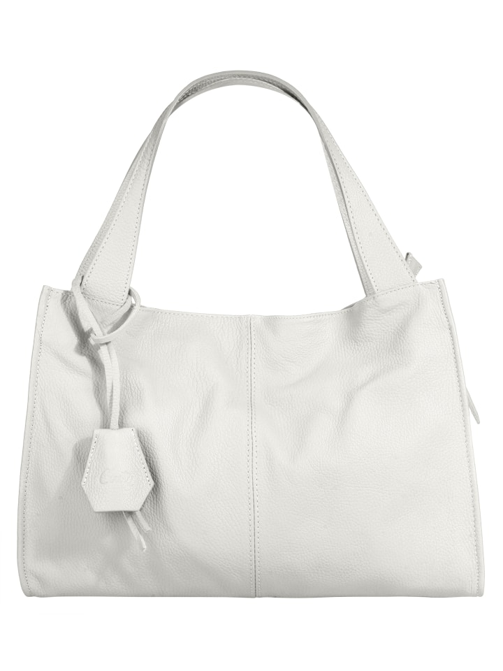 Shopper echt Leder in weiß