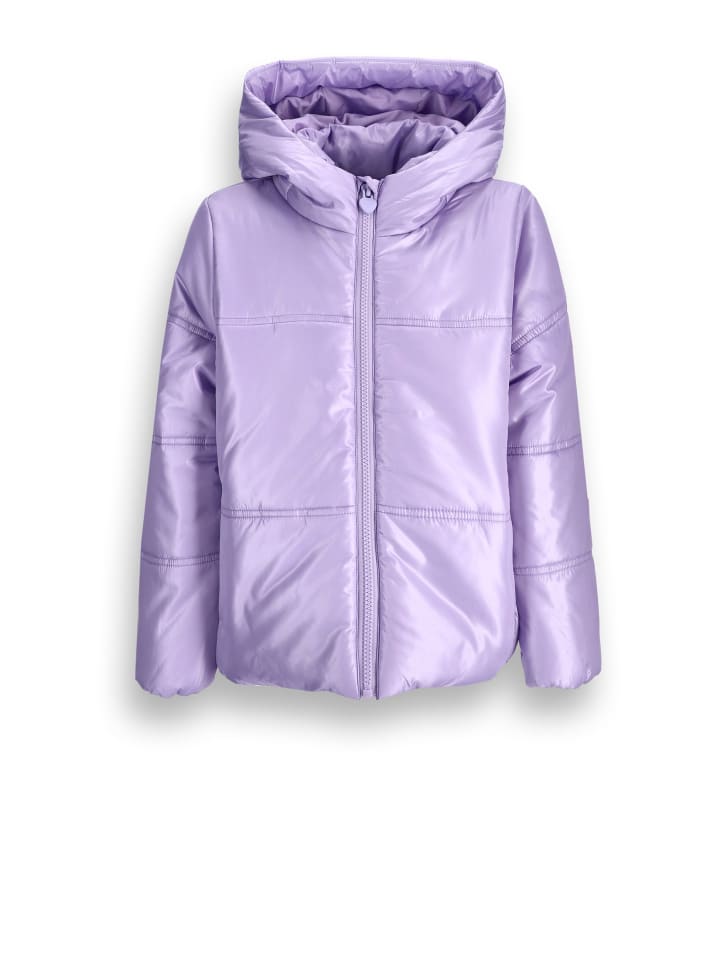 Gesteppte winterjacke in violett