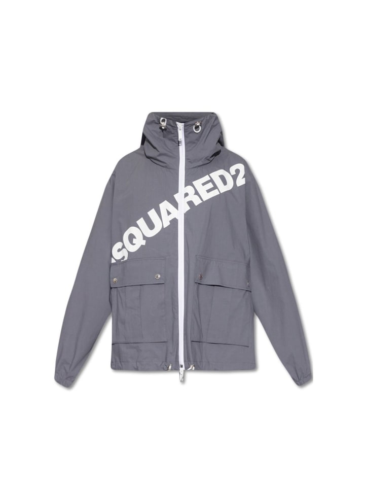Grau Baumwolle Shell Jacke