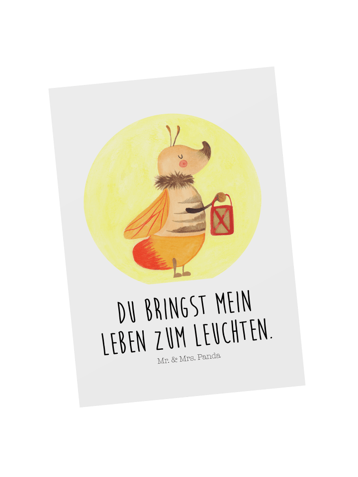 Postkarte Glühwürmchen mit Spruch in Weiß
