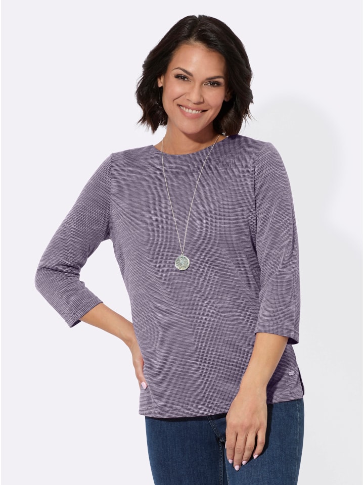 3/4-Arm-Shirt in feige-ecru-gemustert