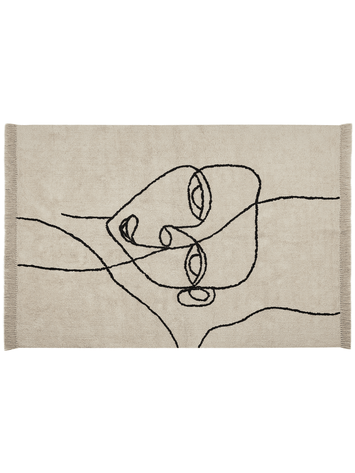 Kurzflor NURU in Beige/Schwarz - (W) 160 x (H) 1.2 x (L) 230 cm