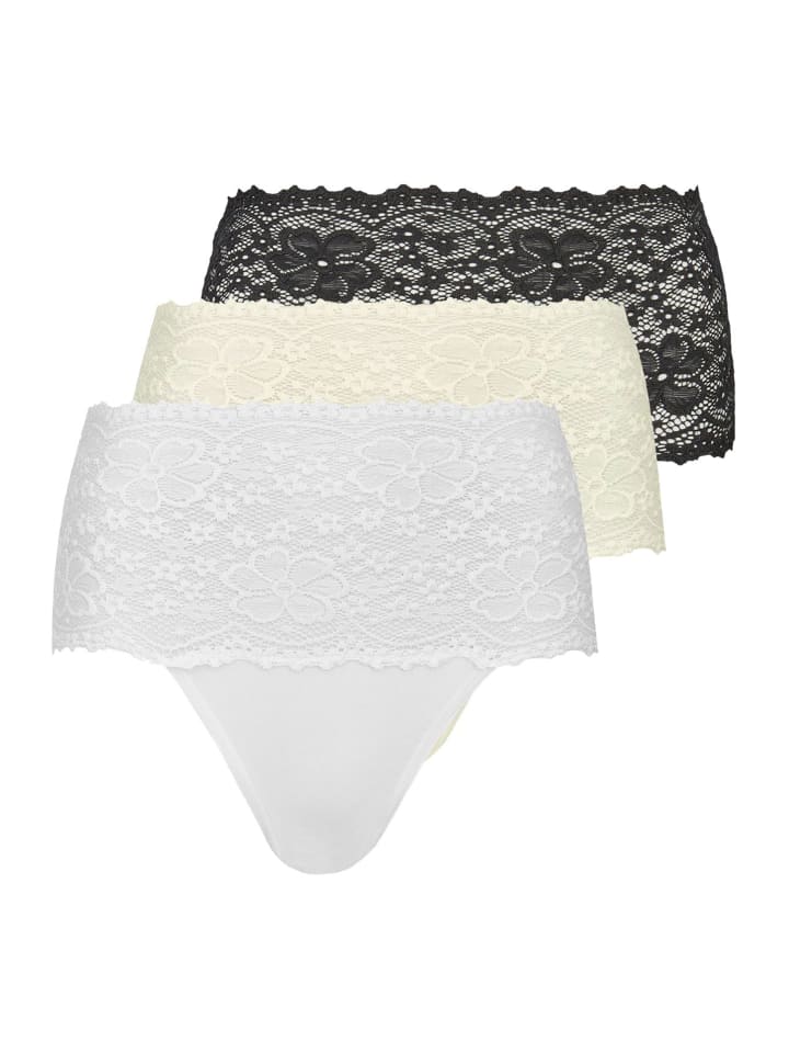 Taillen Slip Millefleurs in Weiß / Schwarz / Champagner