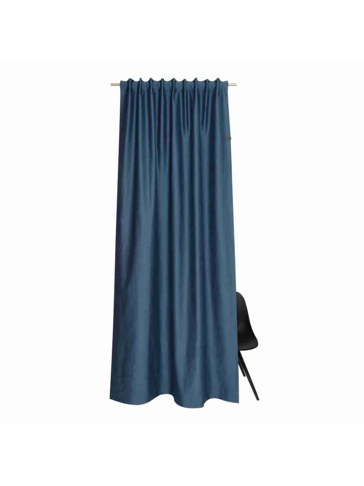 Blickdichter Schlaufenvorhang SOFT 1 in Blau