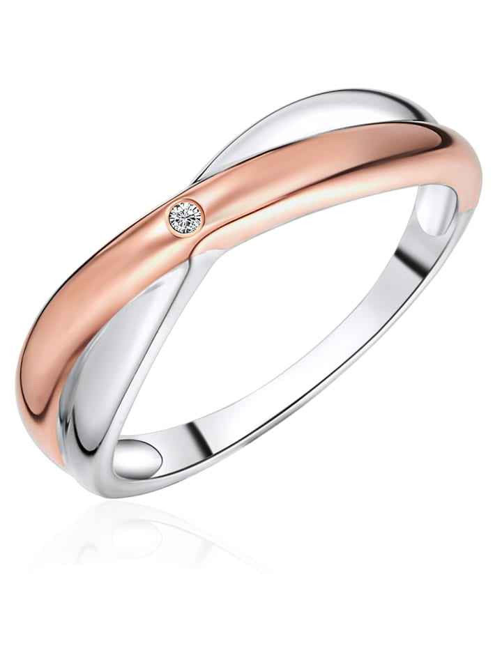 Diamant-Ring aus Sterling Silber mit Diamant in silber