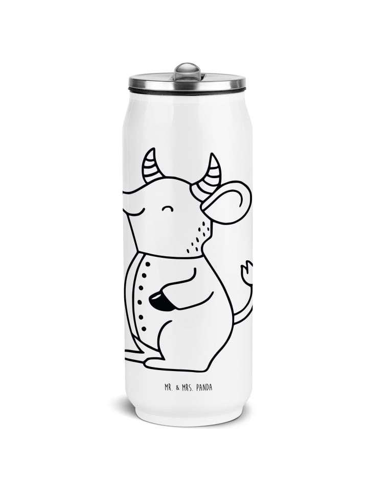Trinkflasche Stier Astrologie ohne Spruch in Weiß