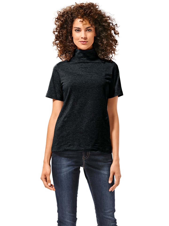 Rollkragen-Shirt in schwarz