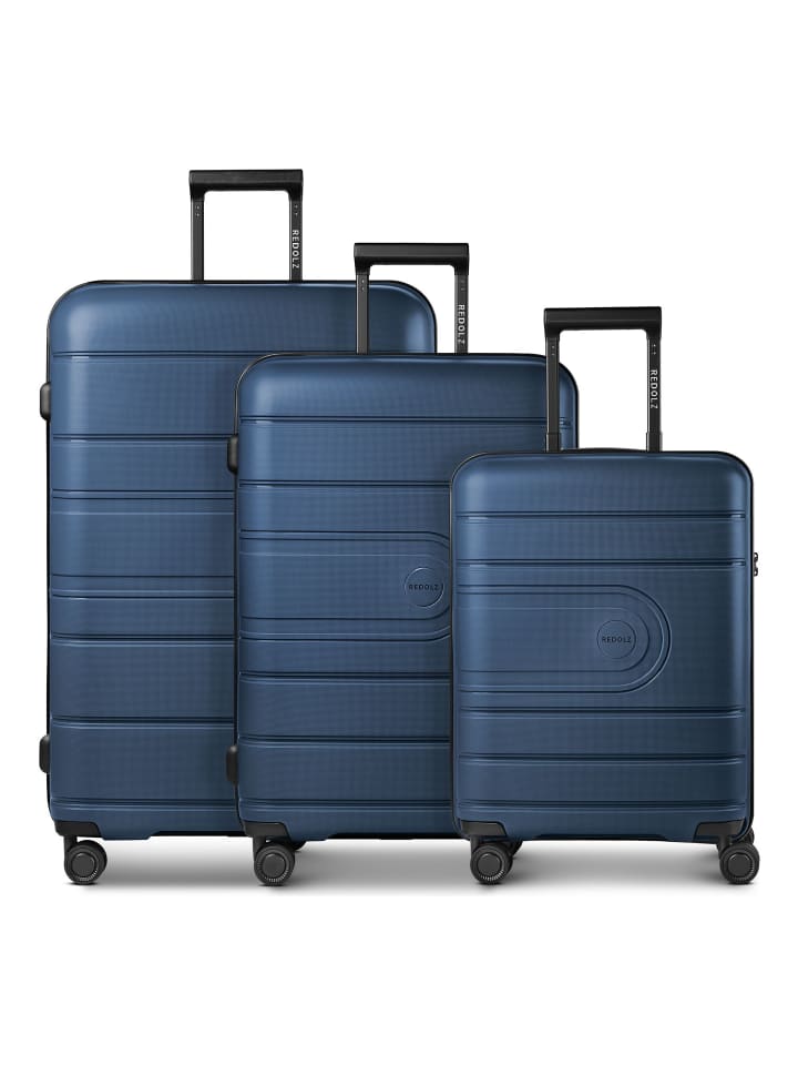 Essentials 11 4 Rollen Kofferset 3-teilig mit Dehnfalte midnight blue