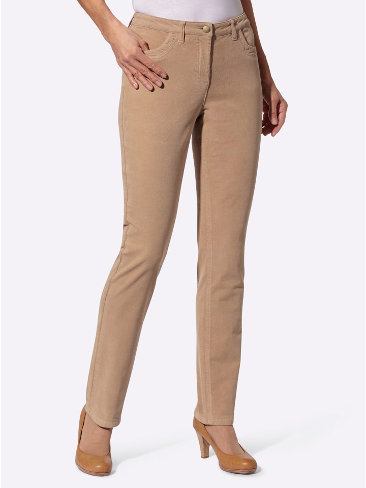 Feincord-Hose in camel