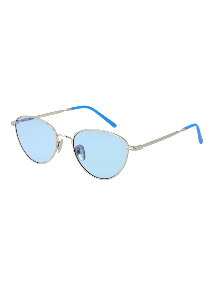 Frauen Sonnenbrille Rund Silber