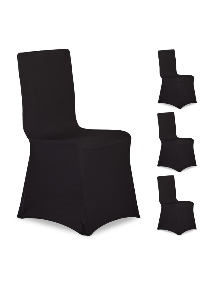 4x Stuhlhussen in Schwarz