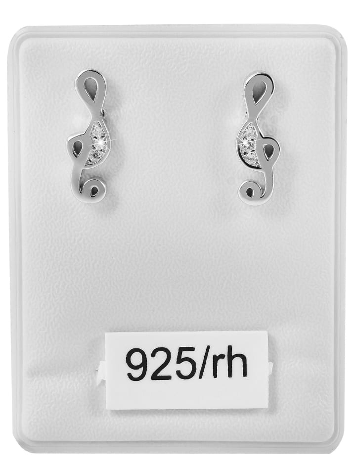 Damen Ohrringe – Ohrstecker aus 925 Silber mit Zirkonia in silber