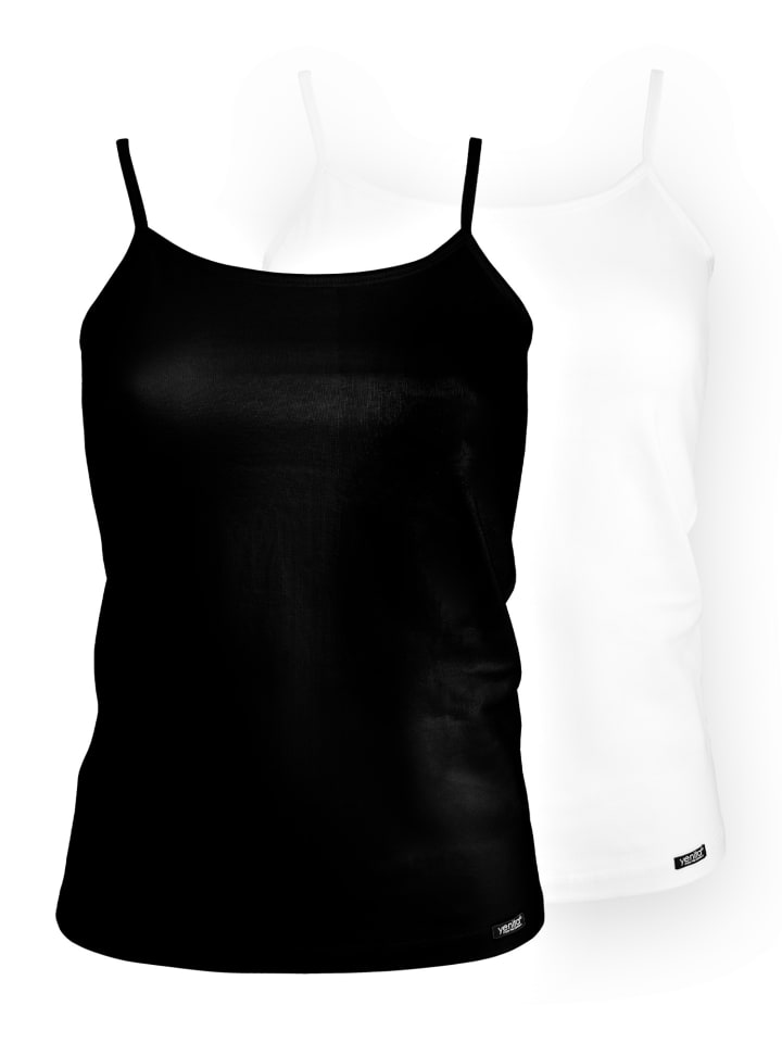Spaghetti Top (2er Set) Modern-Collection in schwarz-weiss