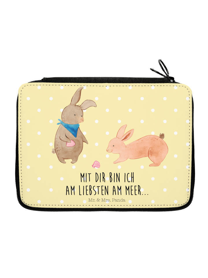 Menschrmäppchen Hasen Muschel mit Spruch in Gelb Pastell
