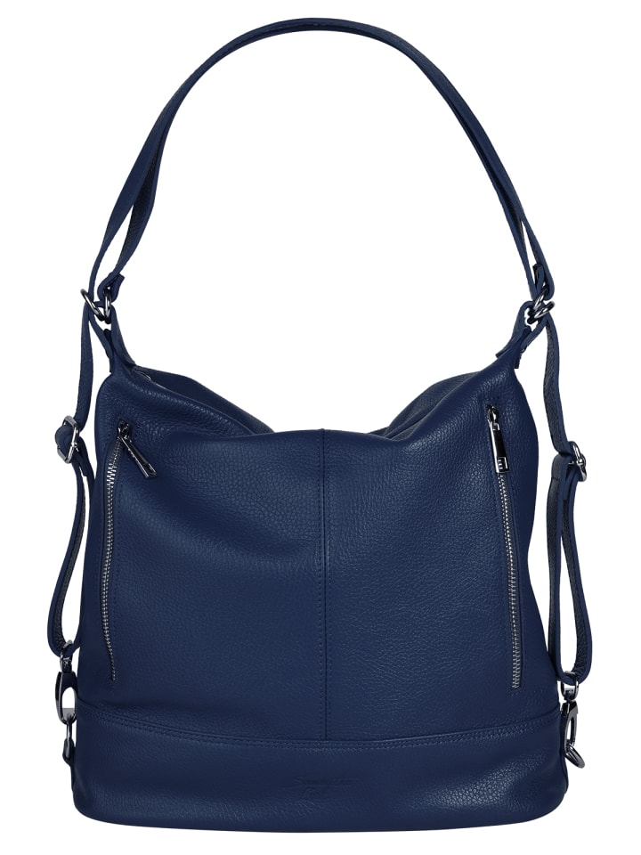Rucksack echt Leder in blau