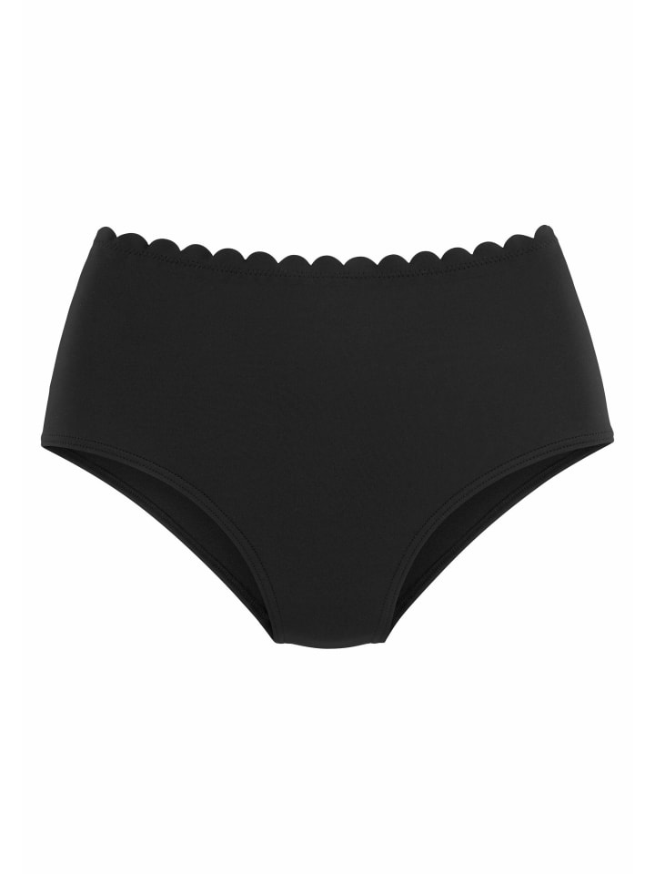 Highwaist-Bikini-Hose in schwarz