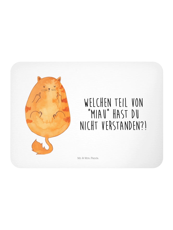 Kühlschrankmagnet Katze Mittelfinger mit Spruch in Weiß