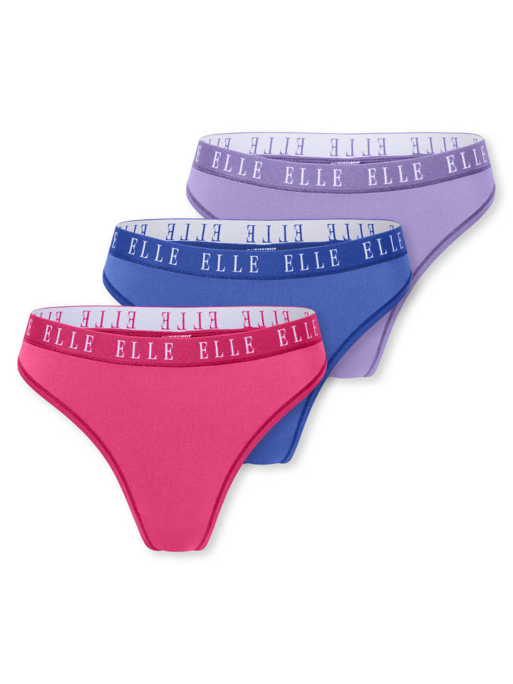 Tanga Thong - ELLE LOGO in Lilac, royal blue, hot pink