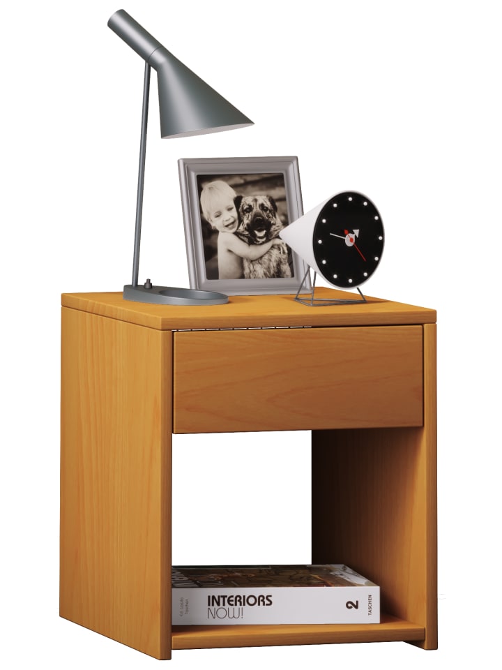 Holz Nachttisch Nachtschrank Schublade Sledo Mini in Buche