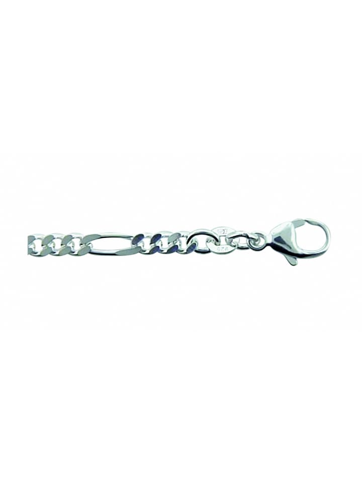 Damen 925 Silber Figaro Armband 19 cm Ø 3,4 mm in silber