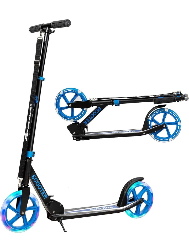 Roller mit 2 LED Rädern ab 10 Jahre in Blau