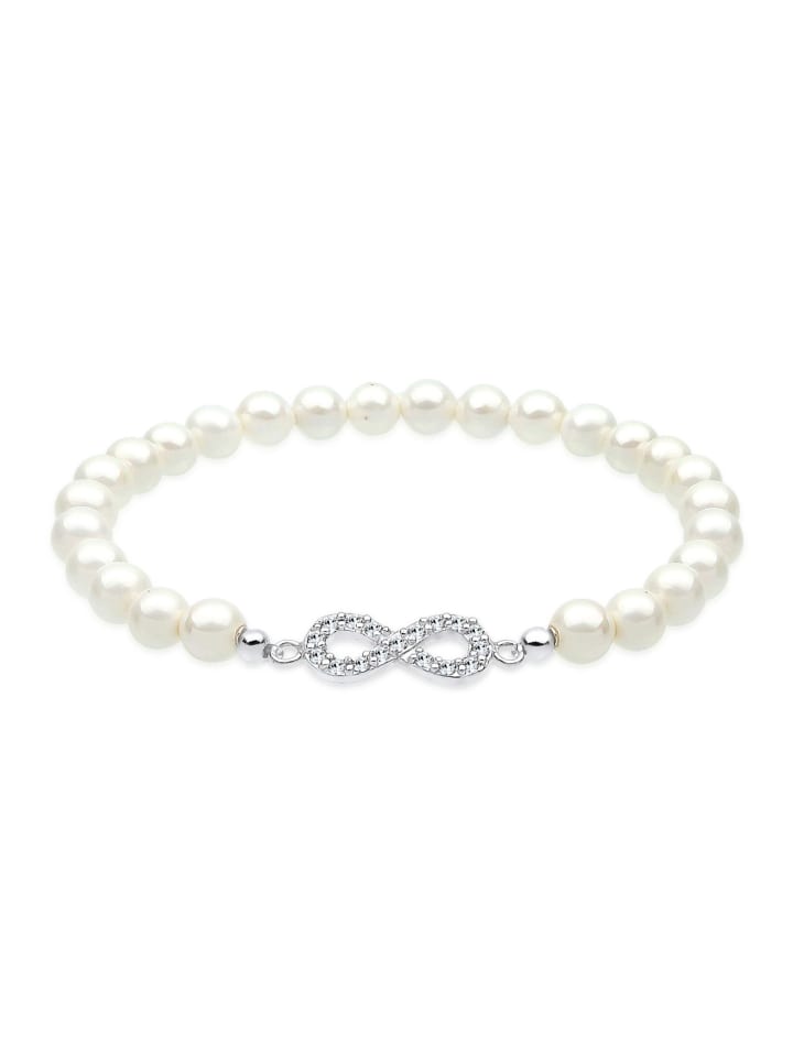 Armband 925 Sterling Silber Infinity in Weiß