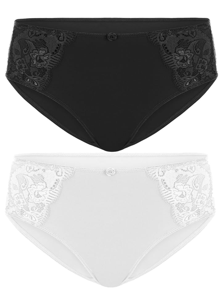 2er Pack Slip Latina in schwarz weiss